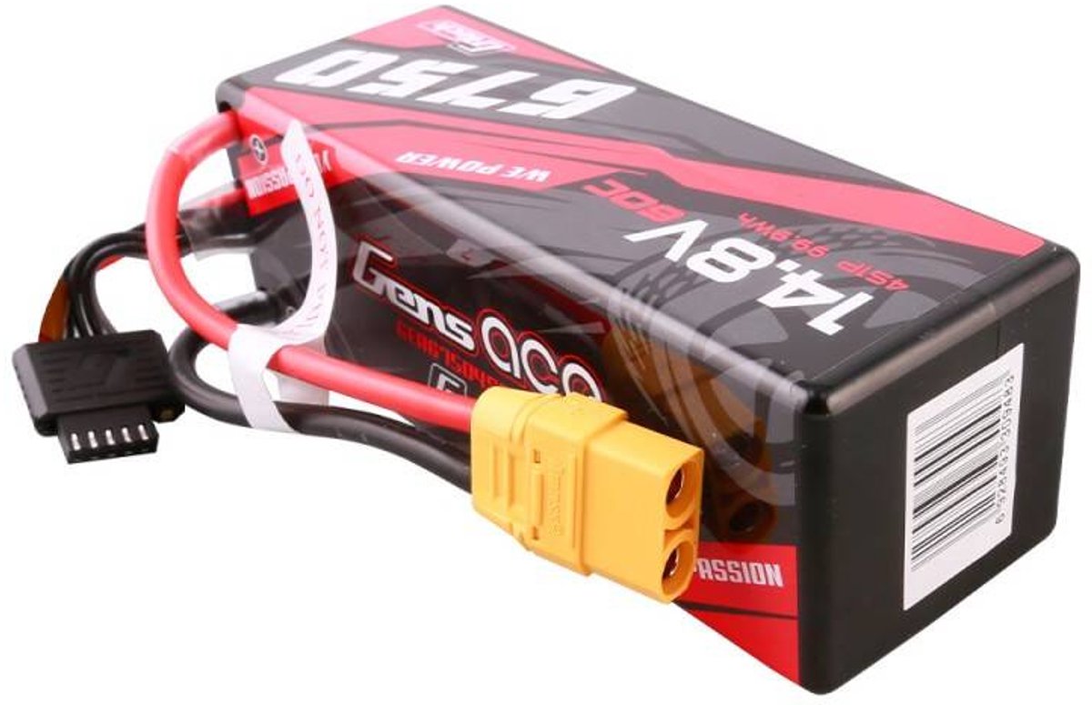 Gens ace &Tattu G-Tech 6750mAh 14.8V 60C 4S1P 14# XT90 Battery