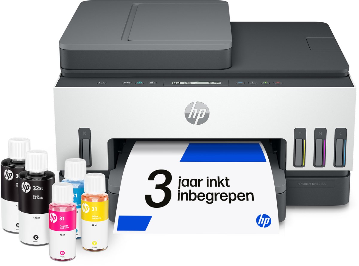 HP Smart Tank 7305 All-in-One Multifunktion - Farve - Blæk