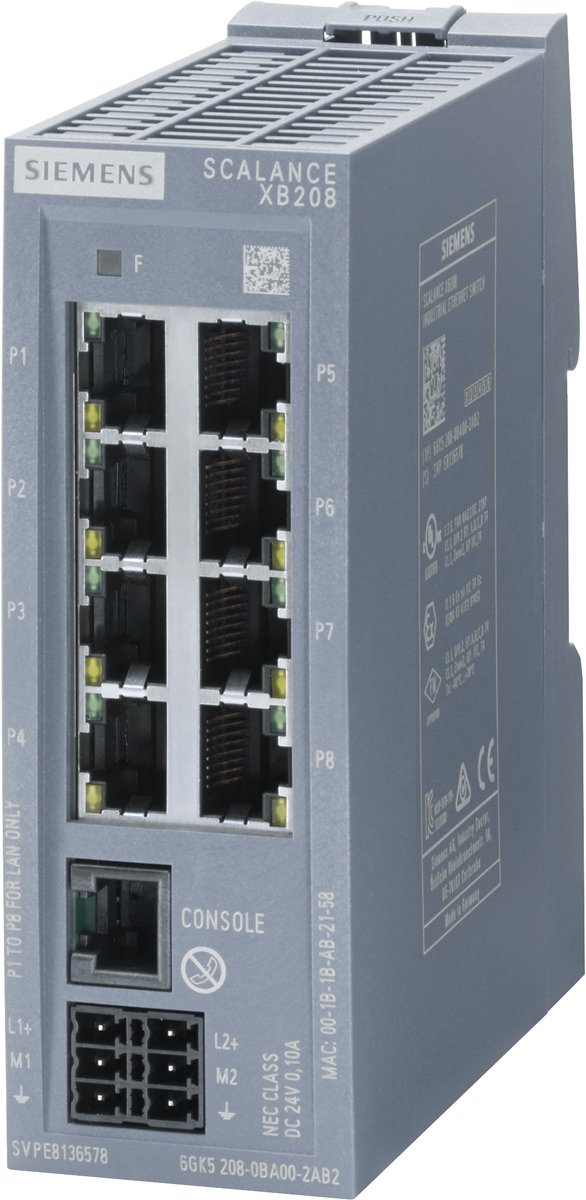 Siemens 6GK52080BA002AB2 6GK5208-0BA00-2AB2 Switch réseau 10 / 100 MBit/s
