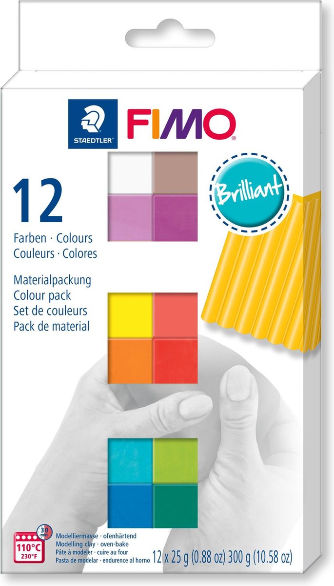 Staedtler FIMO soft sæt. 12 x ½ blok, Brilliant