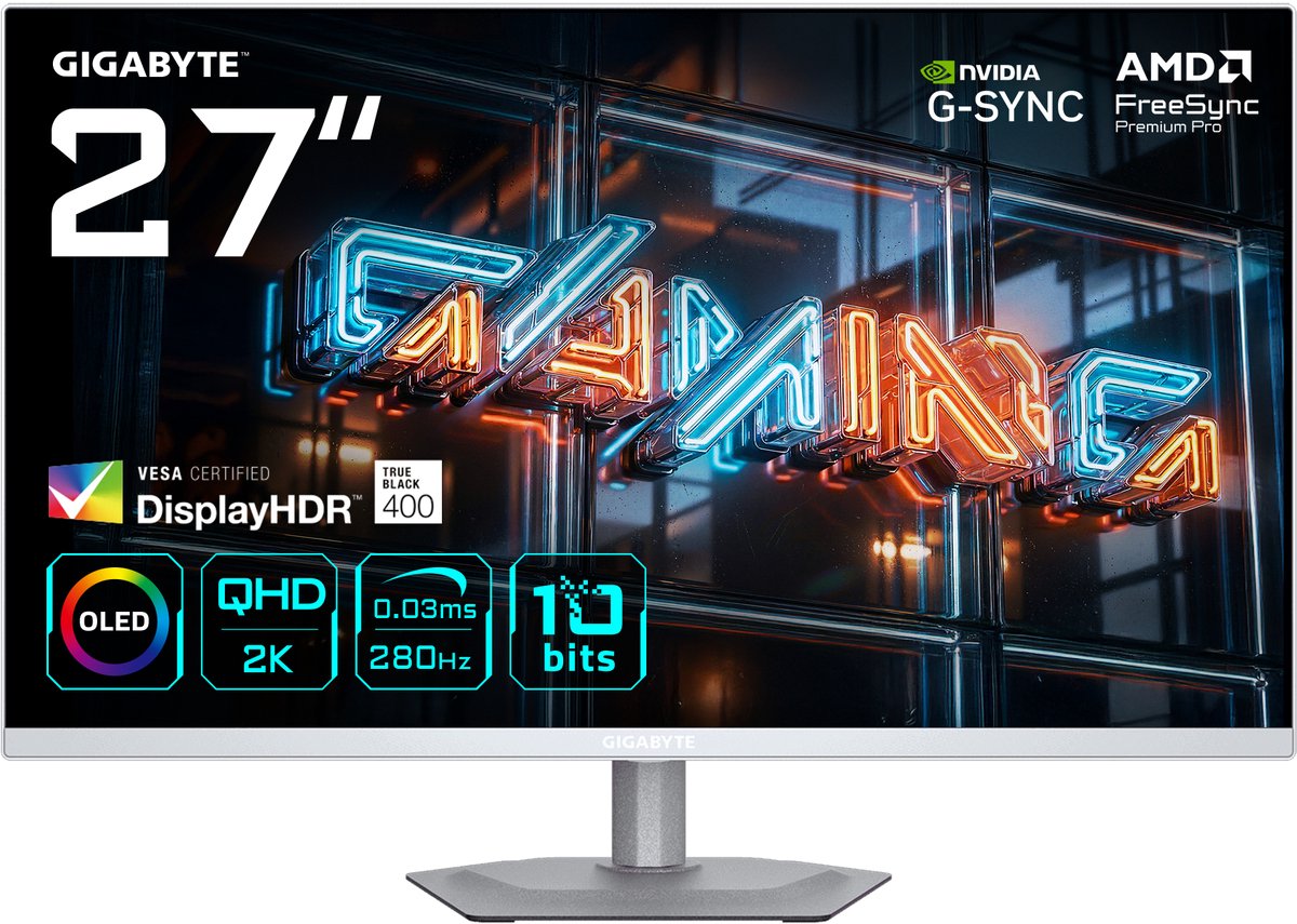 27" GIGABYTE MO27Q2A ICE - 27" | OLED | 2560 x 1440 | 280 Hz
