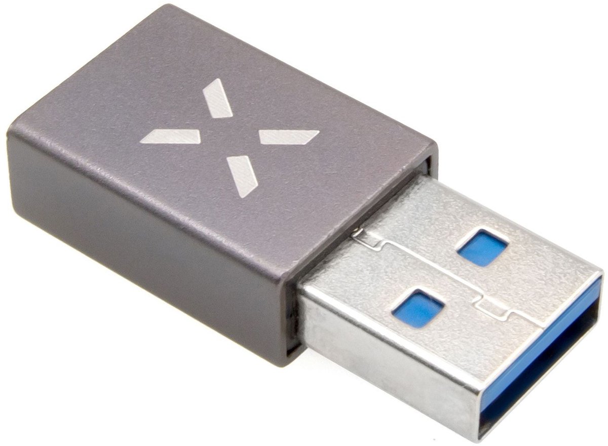FIXED LINK USB-A Han til USB-C Hun adapter Grå