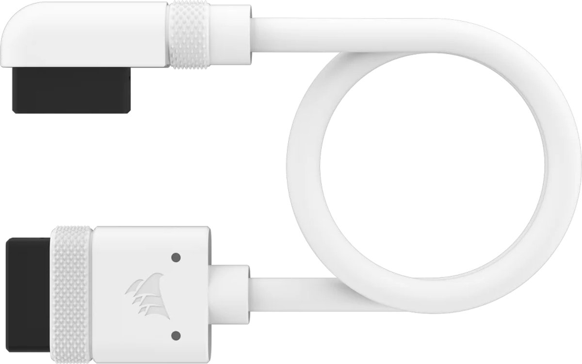 Corsair iCUE LINK Cable - 20cm - Straight & 90° Connector - White