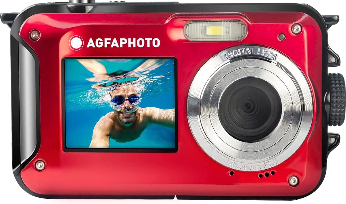 Agfa Photo Realishot WP8000 - Waterproof Compact Digital Camera - Red