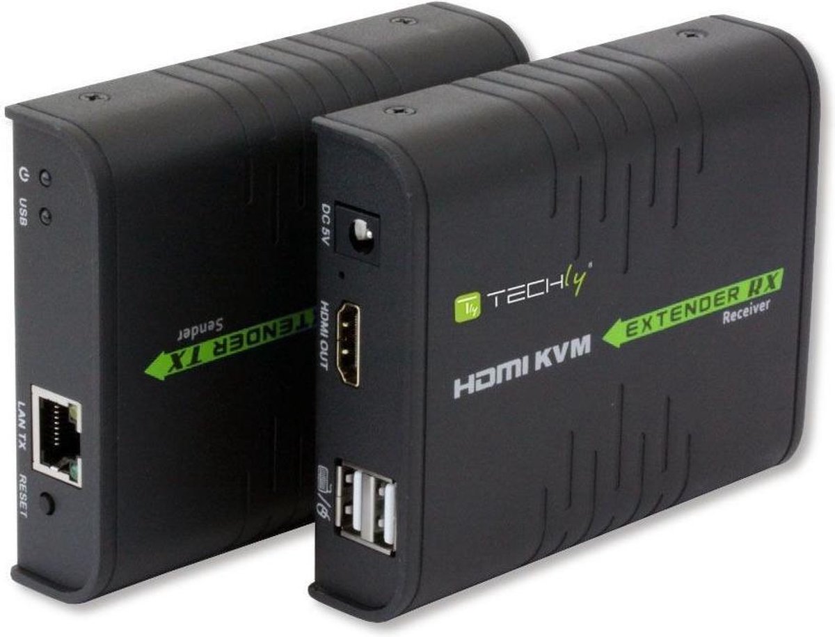 TECHLY 120m HDMI KVM EXTENDER over Network Cable