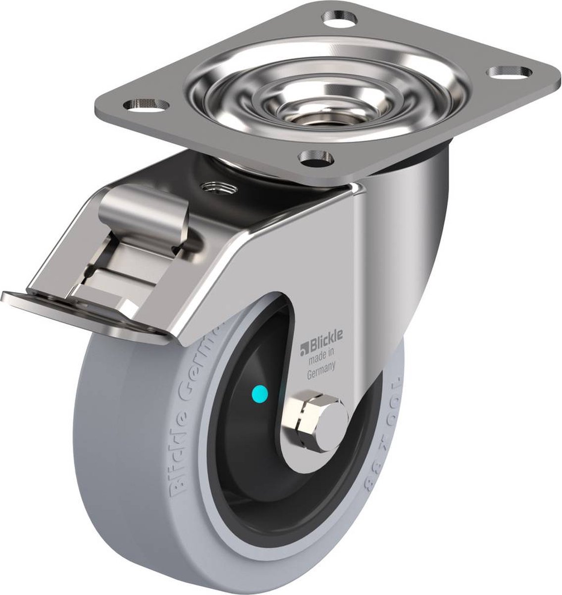 Roulettes fixes pour charges lourdes Modèle (général) Roulette Stop Fix 100 mm Blickle LEX-POEV 100KAD-FI-SG (LEX-POEV 100KD-FI-SG)