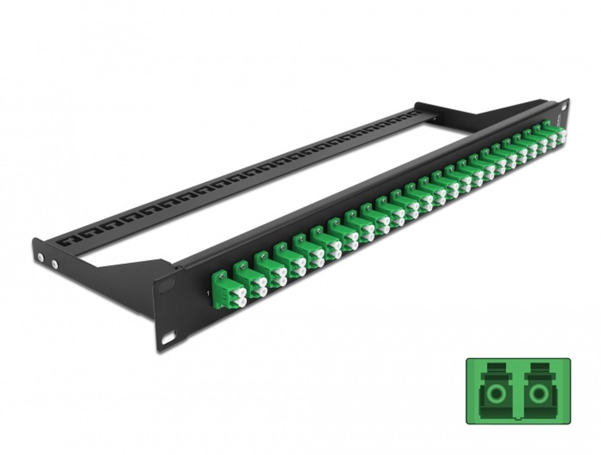 DeLOCK 19″ Fibre Patch Panel 24 port LC Duplex green