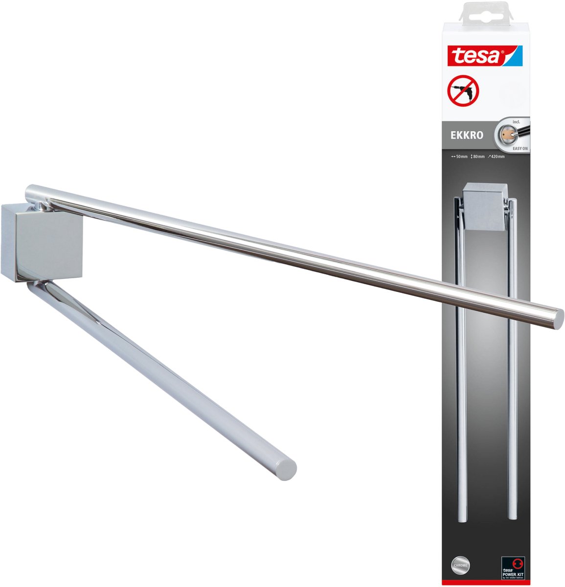 tesa ekkro Porte-serviettes colle métal