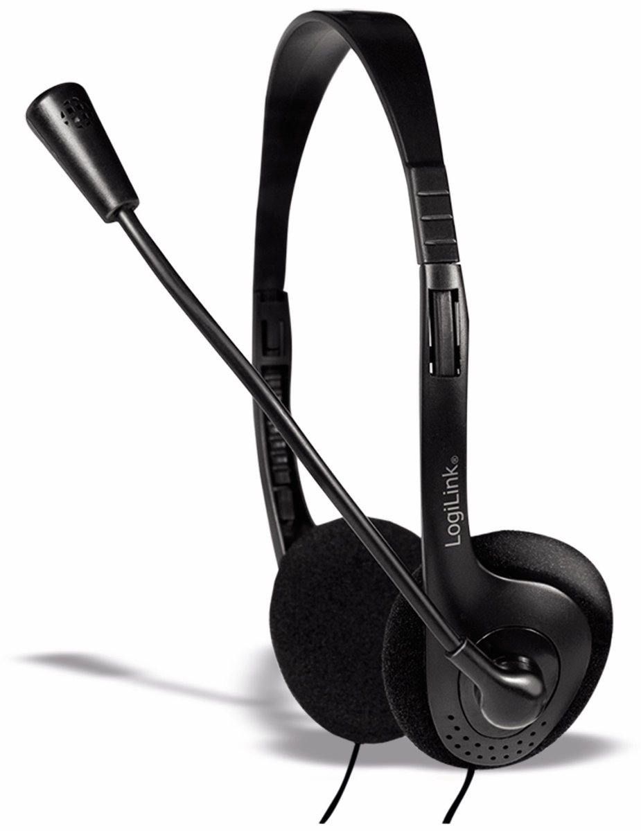LogiLink Stereo headset 2x 3.5 mm headphone jack boom microphone eco box