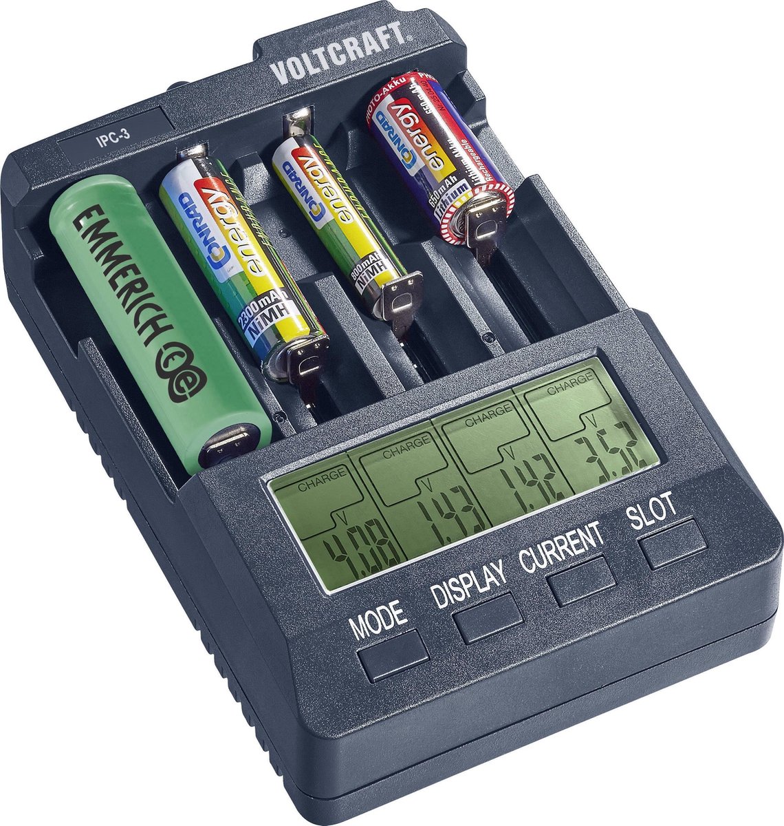 Chargeur de piles rondes Li-ion, NiCd, NiMH VOLTCRAFT IPC-3
