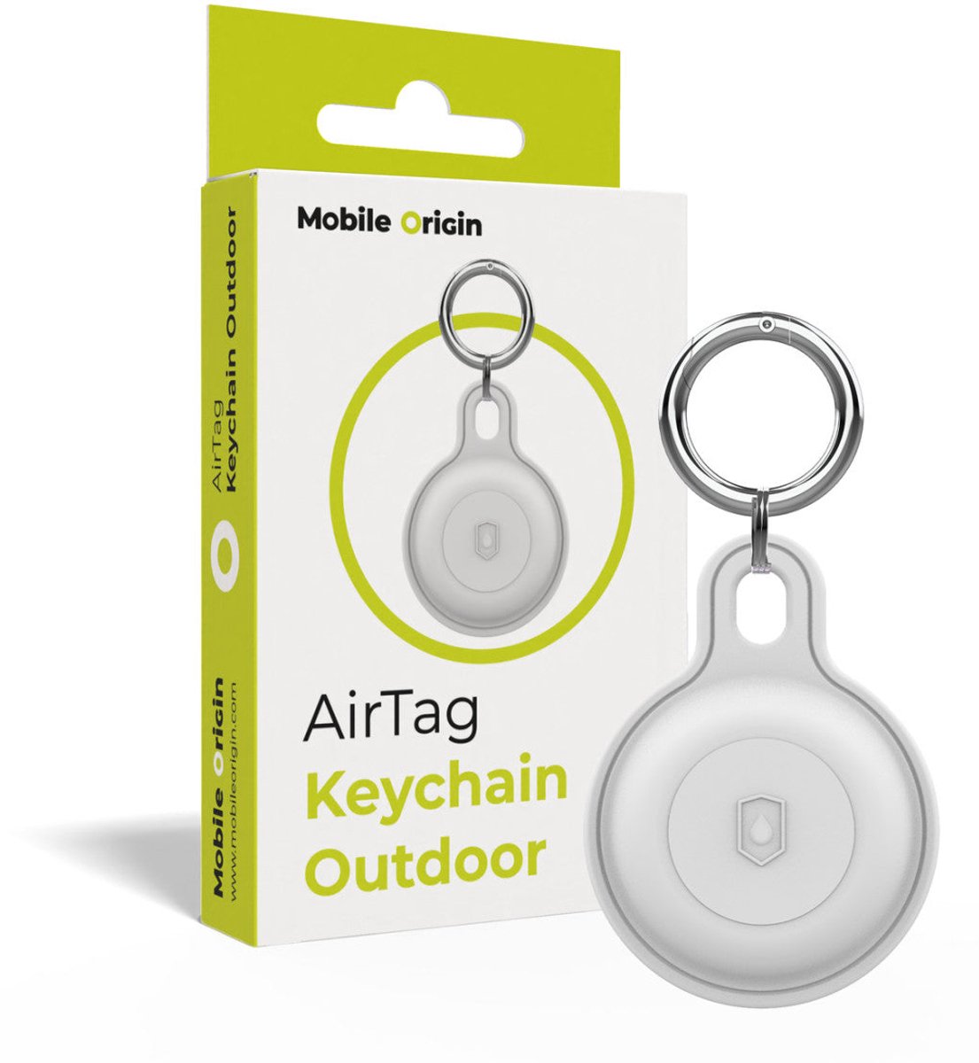 Mobile Origin AirTag Outdoor KeyChain - white