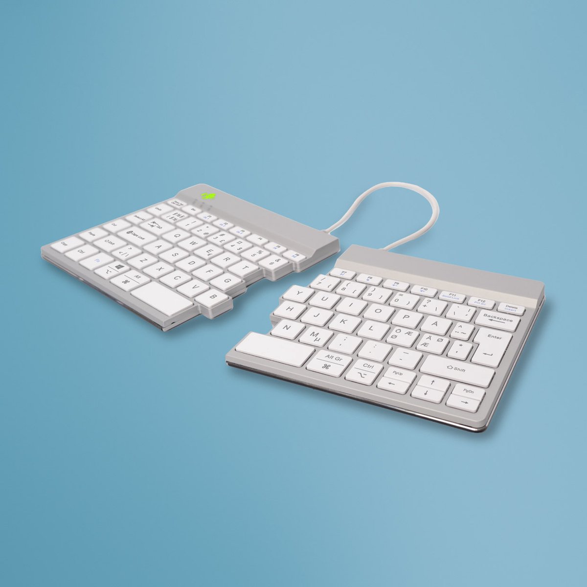 R-Go Tools R-Go Split Break - keyboard - with integrated break indicator - QWERTY - Nordic - white - Tastatur - Nordisk - Hvid