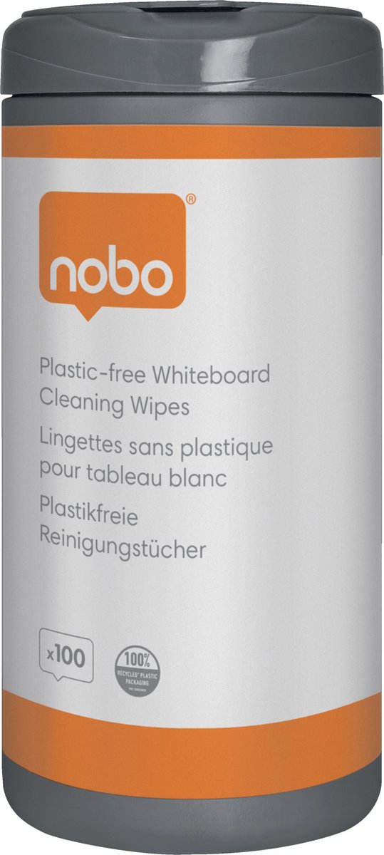Nobo plastfri whiteboard rengøringsservietter (100 stk.)