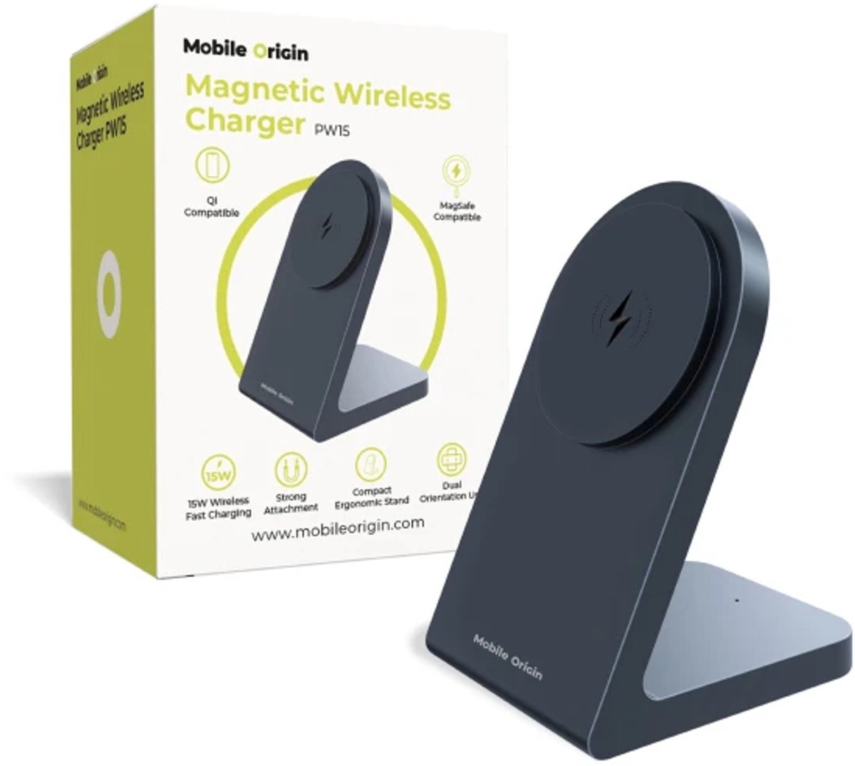 Mobile Origin Magnetic Wireless Charger PW15 MagSafe Compatible