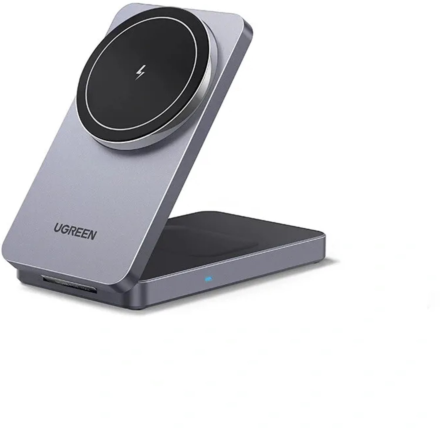 UGREEN Chargeur à induction 7.5 W W528 Magnetic Charger 2-in-1 45056 Sorties standard Qi gris