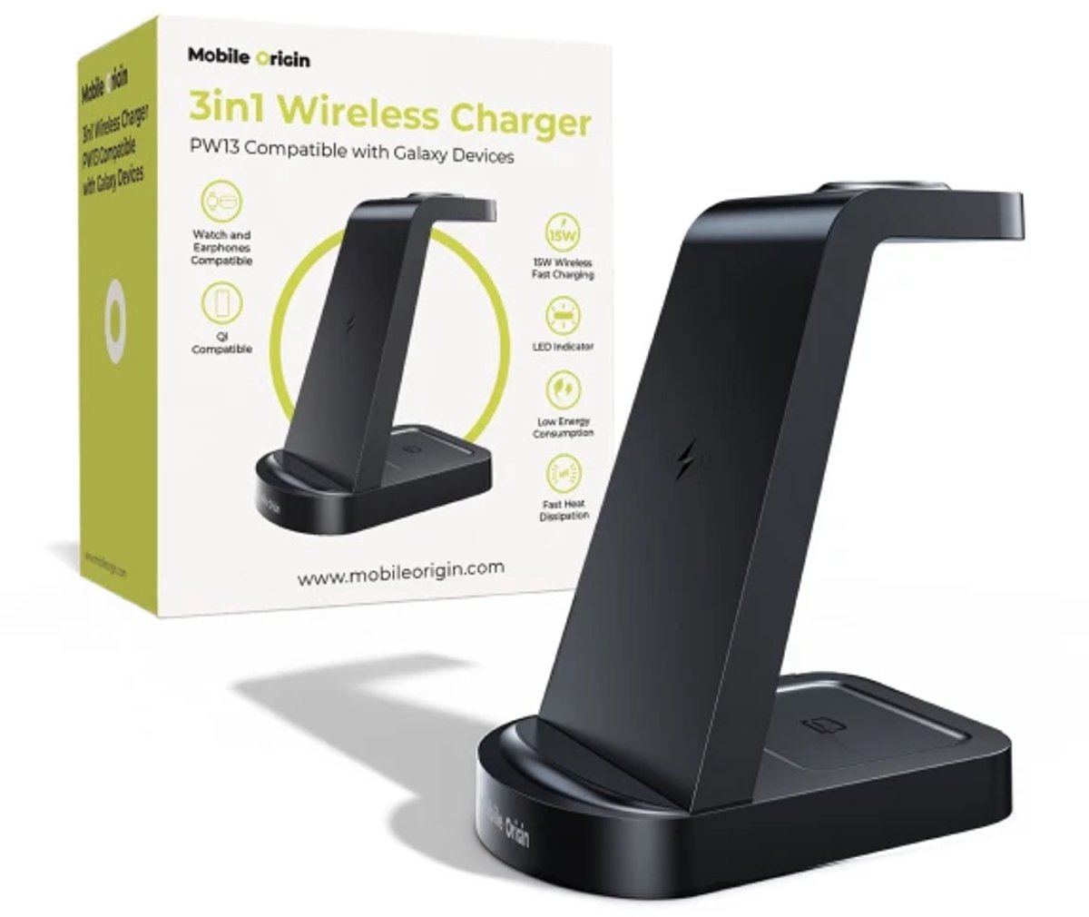 Mobile Origin 3in1 Wireless Charger PW13 Samsung Compatible