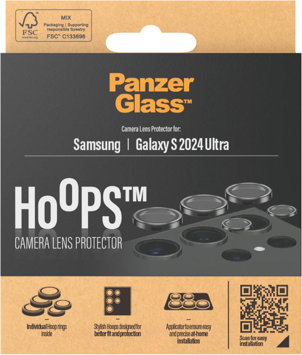 PanzerGlass Hoops™ Camera Lens Protector Samsung Galaxy S24 Ultra | Black