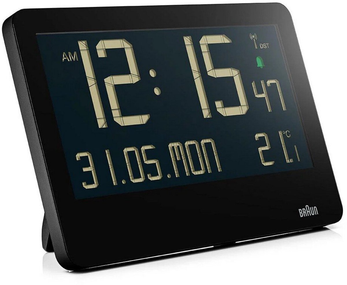 Horloge murale Braun BC14B-DCF radiopiloté(e) 261 mm x 173 mm noir