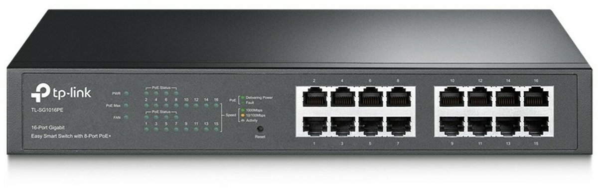 TP-Link TL-SG1016PE 16-Port Gigabit Easy Smart Switch with 8-Port PoE+