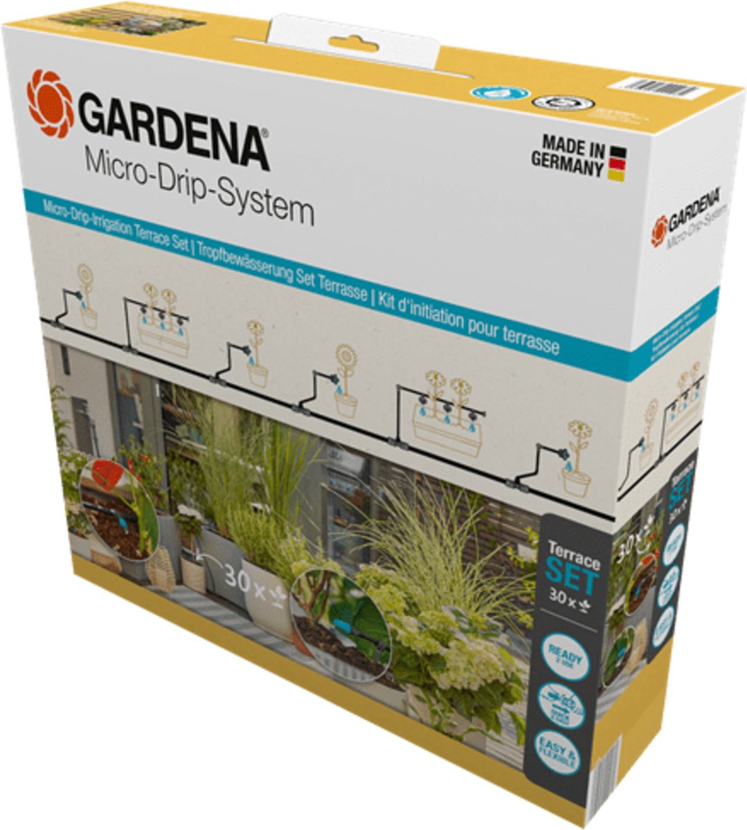 Gardena Micro-Drip vanding terrassesæt (30 planter)