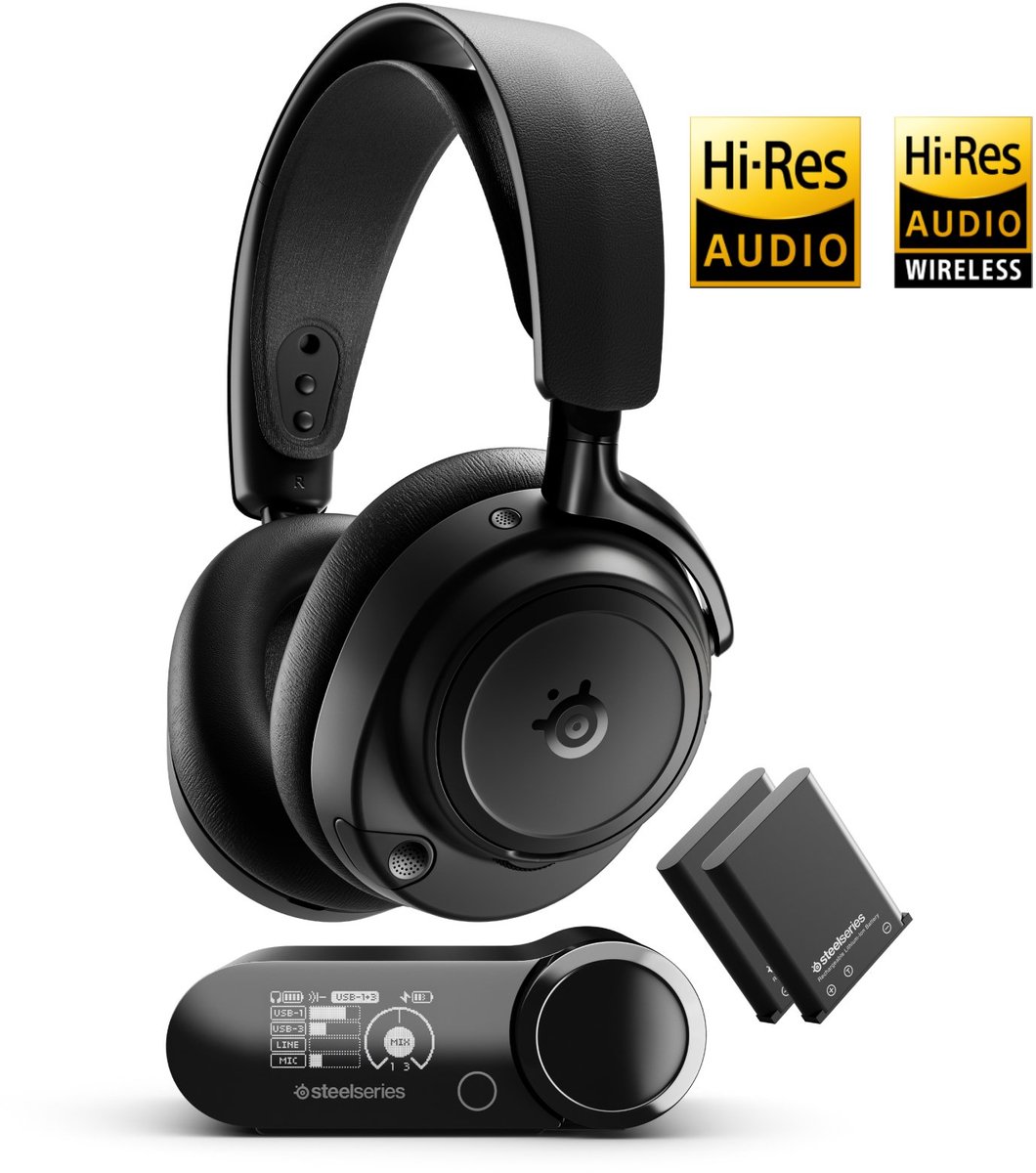 SteelSeries Arctis Nova Elite Obsidian Black - High-end Gaming Headset - Sort