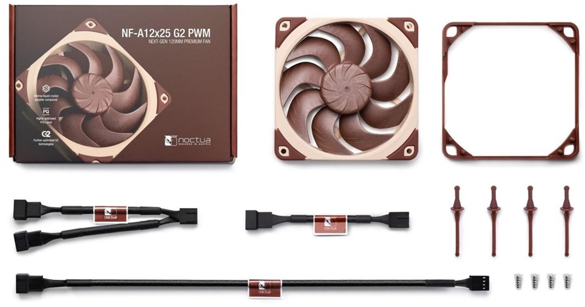 Noctua NF-A12x25 G2 PWM - Kabinet køler - 120mm - Brun - 22 dBA
