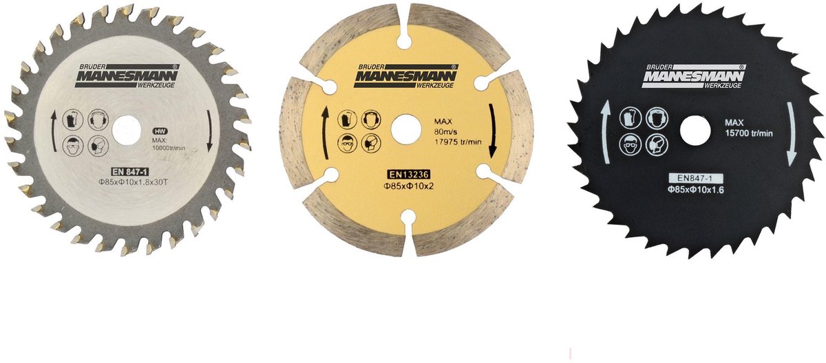 Brüder Mannesmann Scie circulaire portative Profondeur de coupe max. (90°) 25 mm butée parallèle incluse 600 W