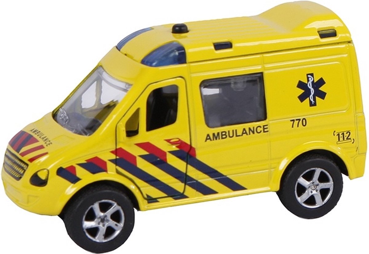 2-Play Traffic Die-cast Pull Back Ambulance NL Light and Sound