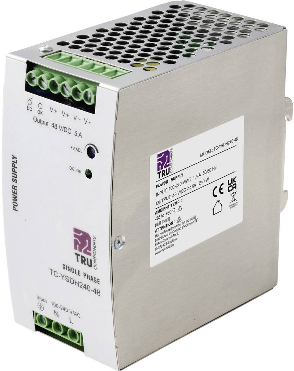 TRU COMPONENTS TC-13850164 Alimentation rail DIN 48 V/DC 5 A 240 W Nbr. de sorties:1 x Contenu 1 pc(s)