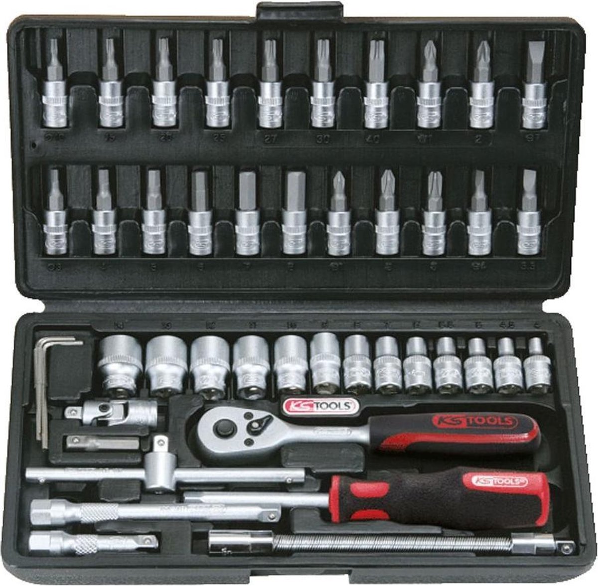 KS Tools 9110646 Jeu de clés à douille métrique 1/4 (6.3 mm) 46 pièces 911.0646