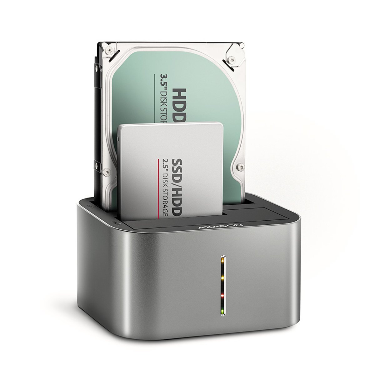 AXAGON Superpeed USB-C Dual HDD/SSD Dock med Clone Fuction