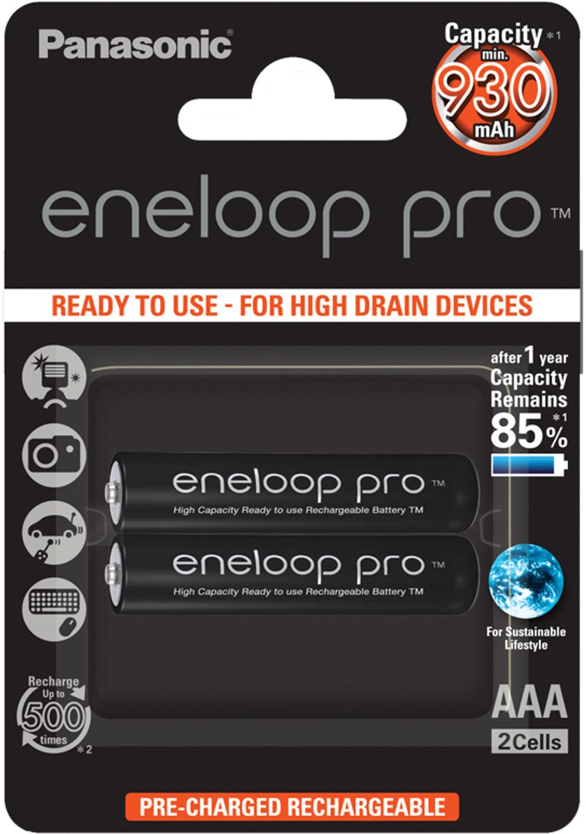 Panasonic eneloop pro BK-4HCDE/2BE battery - 2 x AAA - NiMH