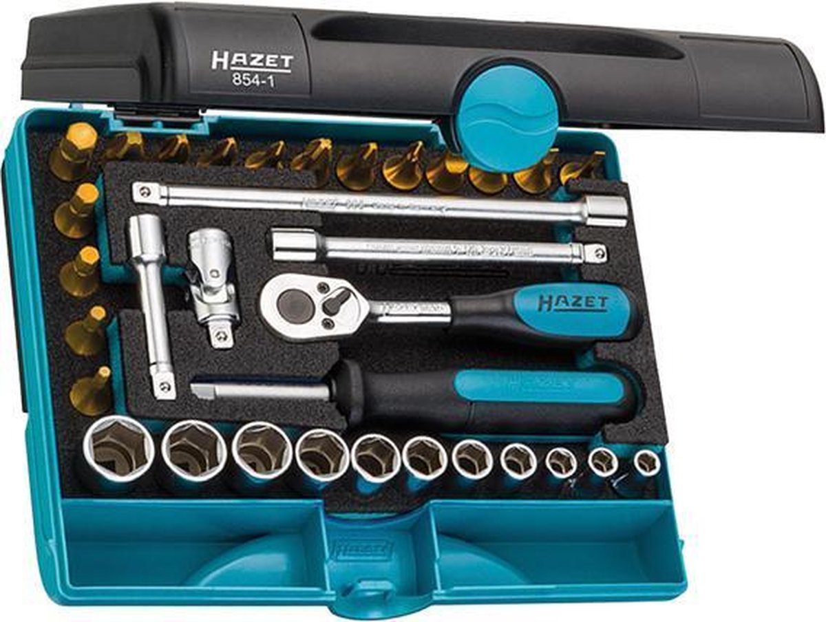 Jeu de clés à douille Hazet métrique 1/4 (6.3 mm) 33 pièces 854-1