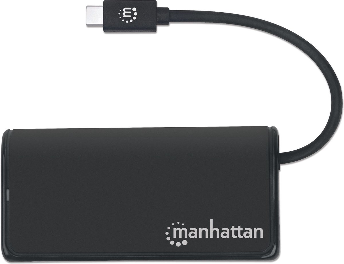IC INTRACOM Manhattan USB-C Dock/Hub USB hub - 4 ports - Sort