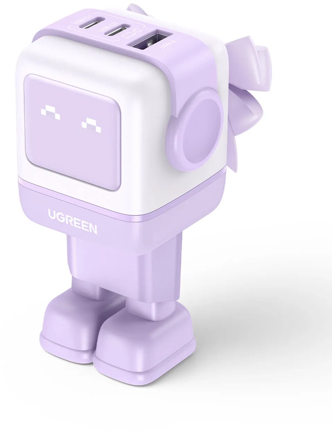 UGREEN Uno RG Chargeur USB 65 W 2x USB-C®, 1x USB-A Power Delivery rose intérieure GaN