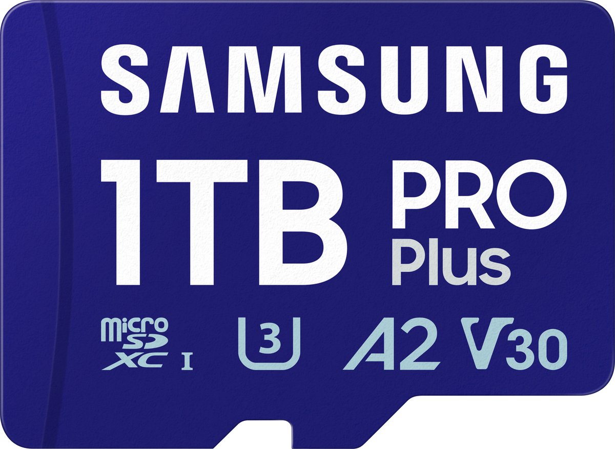 Samsung microSD Card PRO Plus (2023) Carte miniSDXC au détail 1 TB Class 10, UHS-Class 1, Class 3 UHS-I, v30 Video Speed Class, A2 Application Performance