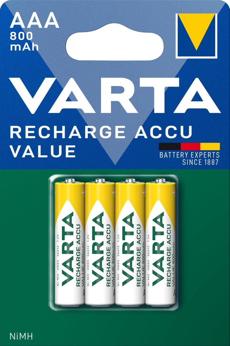 VARTA Rechargable Accu battery - 4 x AAA type - NiMH