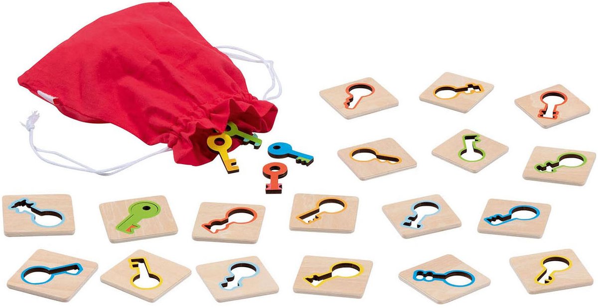 Goki Wooden Memo Game Keys 18pcs.