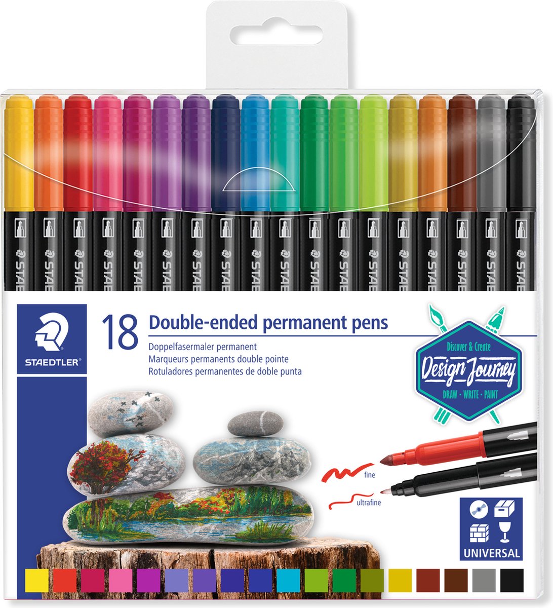 Staedtler STAEDTLER Duo Perm. 18 stk. ass
