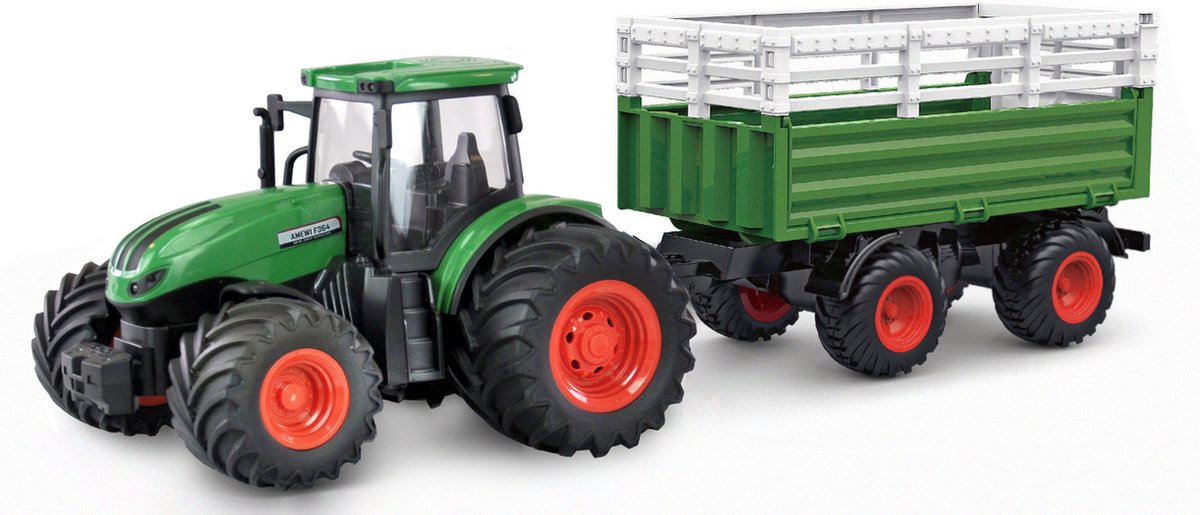 Amewi RC Tractor with Livestock Trailer 1:24 RTR Green