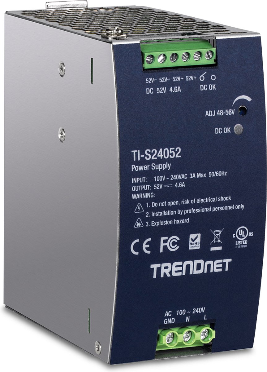 TRENDnet - power supply - 240 Watt - TAA Compliant Strømforsyning - 240 Watt - ATX - 80 Plus