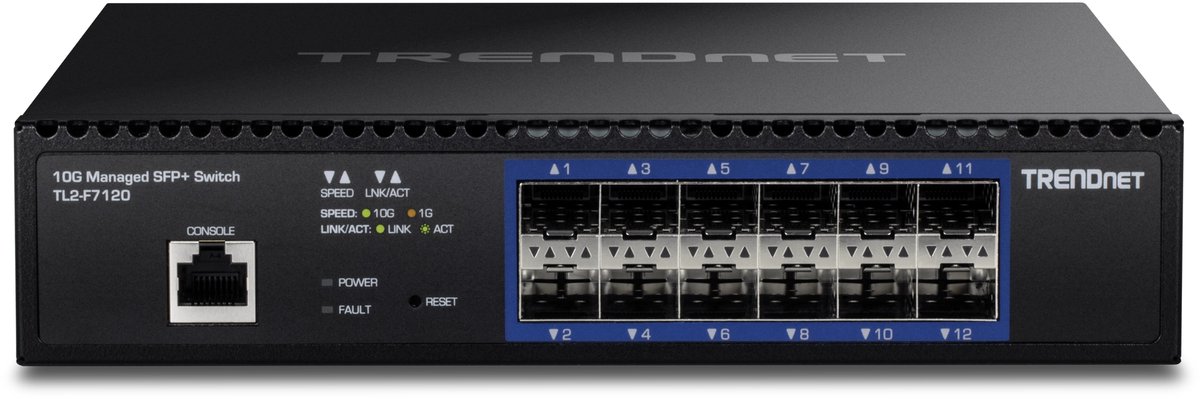 TRENDnet TL2-F7120 - switch - 12 ports - Managed - rack-mountable - TAA Compliant
