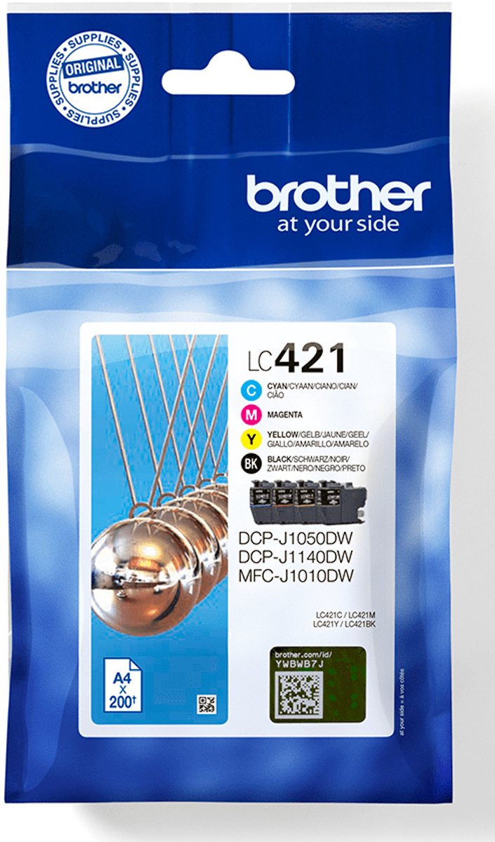 Brother LC 421VAL 4-Pack Ink Black/Yellow/Cyan/Magenta