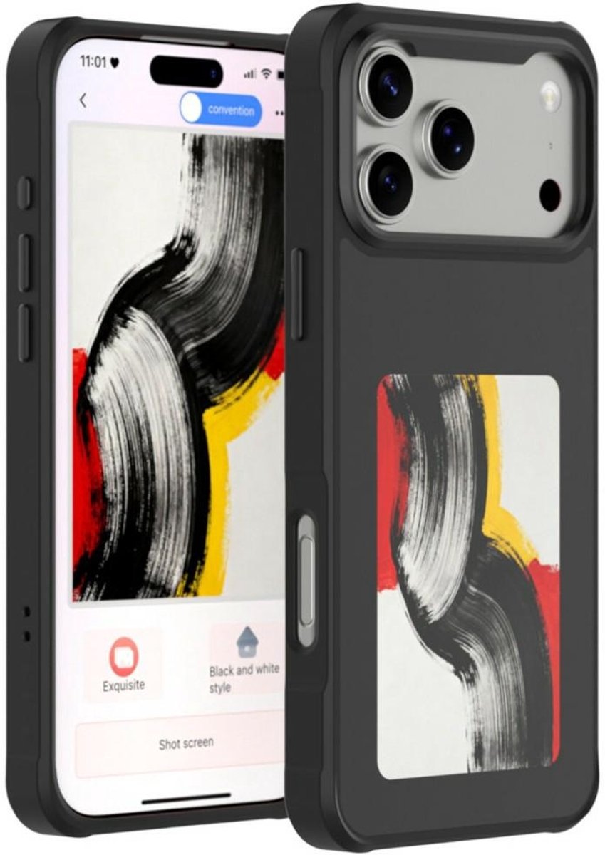 4Smarts E-Ink/NFC Coque arrière Apple iPhone 17 Pro Max noir chargement par induction 541789
