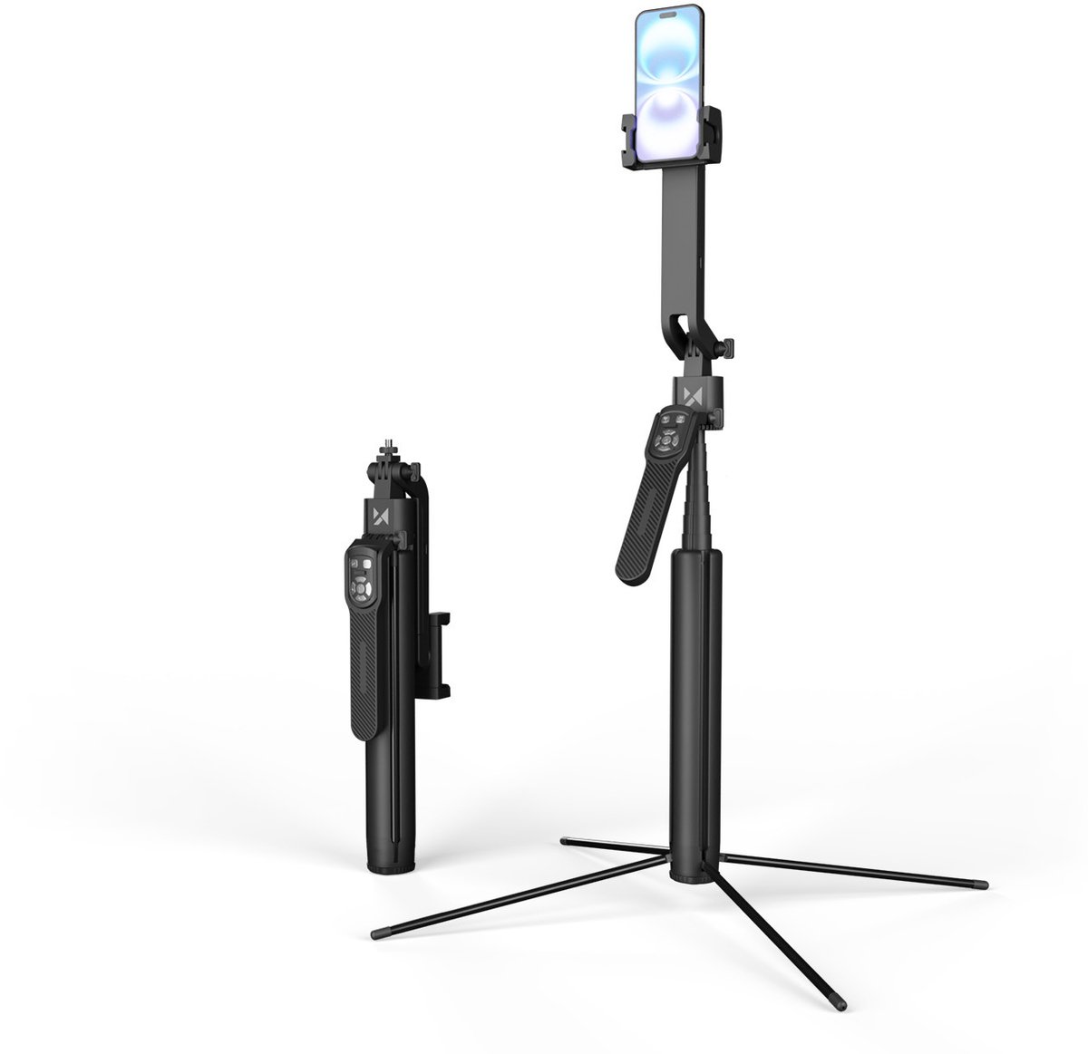 Wozinsky WST-360YS Selfie Stick with Tripod Function with 360° AI Auto Face Tracking Gesture Control - Black