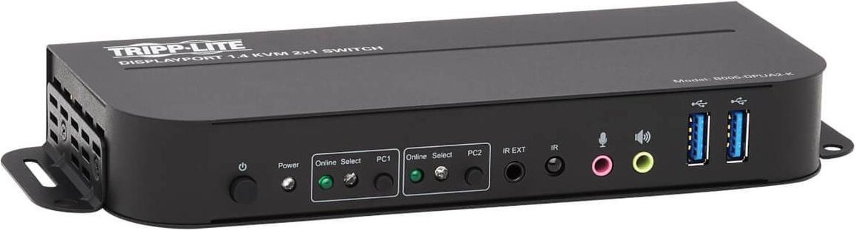 Eaton series DisplayPort USB KVM Switch 2-Port 4K 60Hz HDR DP 1.4 USB Cables