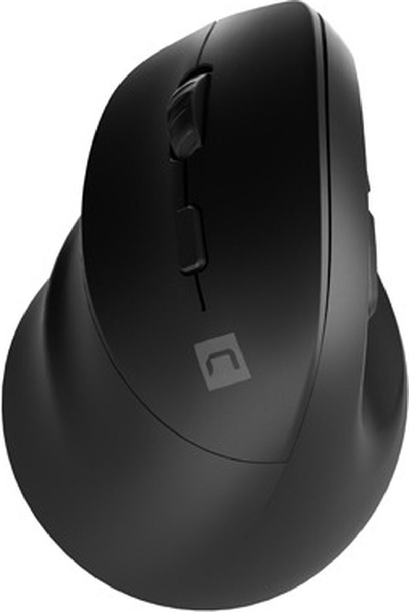 Natec CRAKE 2 - vertical mouse - 2.4 GHz Bluetooth 5.0 - black - Vertical mouse - Optisk - 6 knapper - Sort