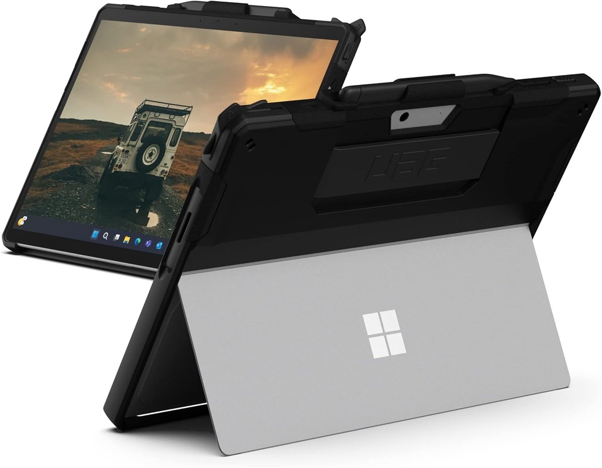 Urban Armor Gear Scout Handstrap Case Etui pour tablette Microsoft Surface Pro 9, Surface Pro 10 33 cm (13) Book Cover noir