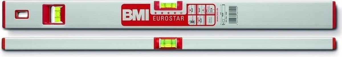 BMI Eurostar 690080E Niveau à bulle en alliage léger 80 cm 0.5 mm/m