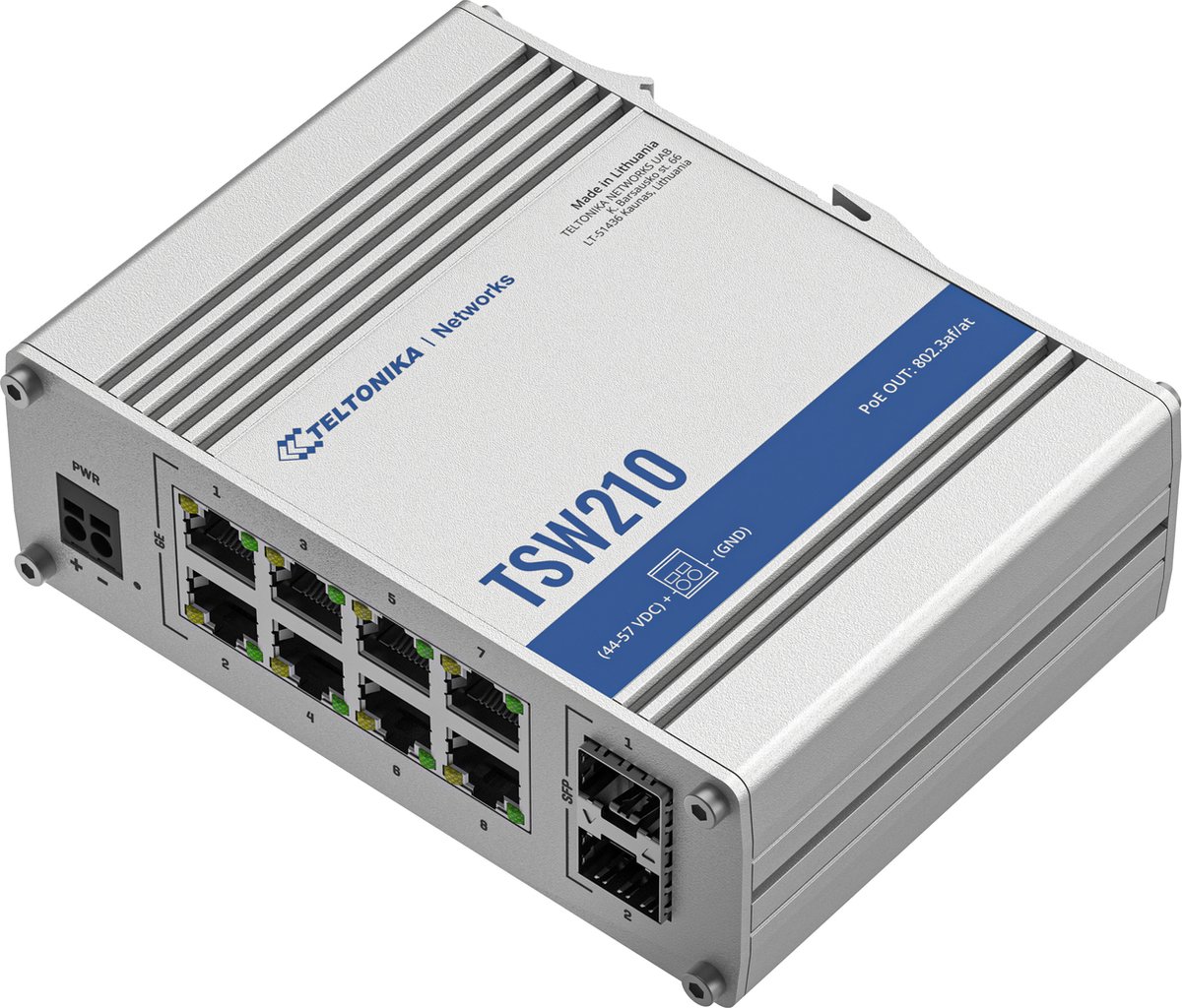 Teltonika TSW210 Industrial Ethernet Switch 8-Port Unmanaged